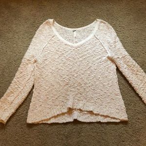 Free people white knit sweaters
